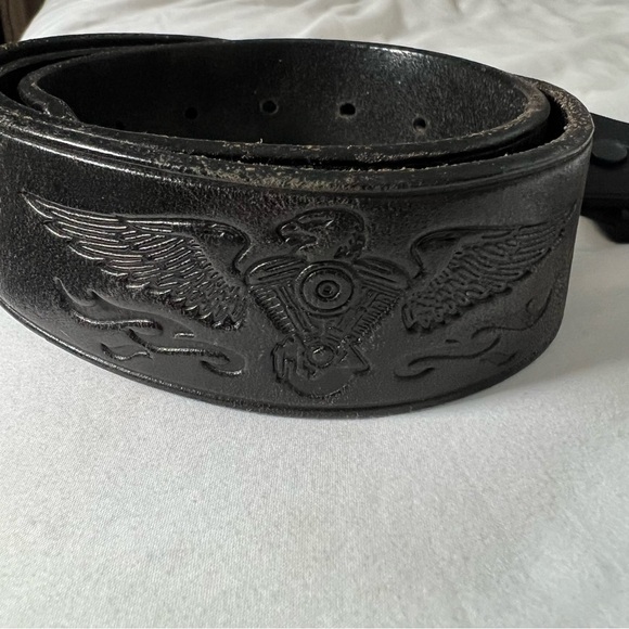 Vintage Harley Davidson leather belt sz L - Picture 3 of 6